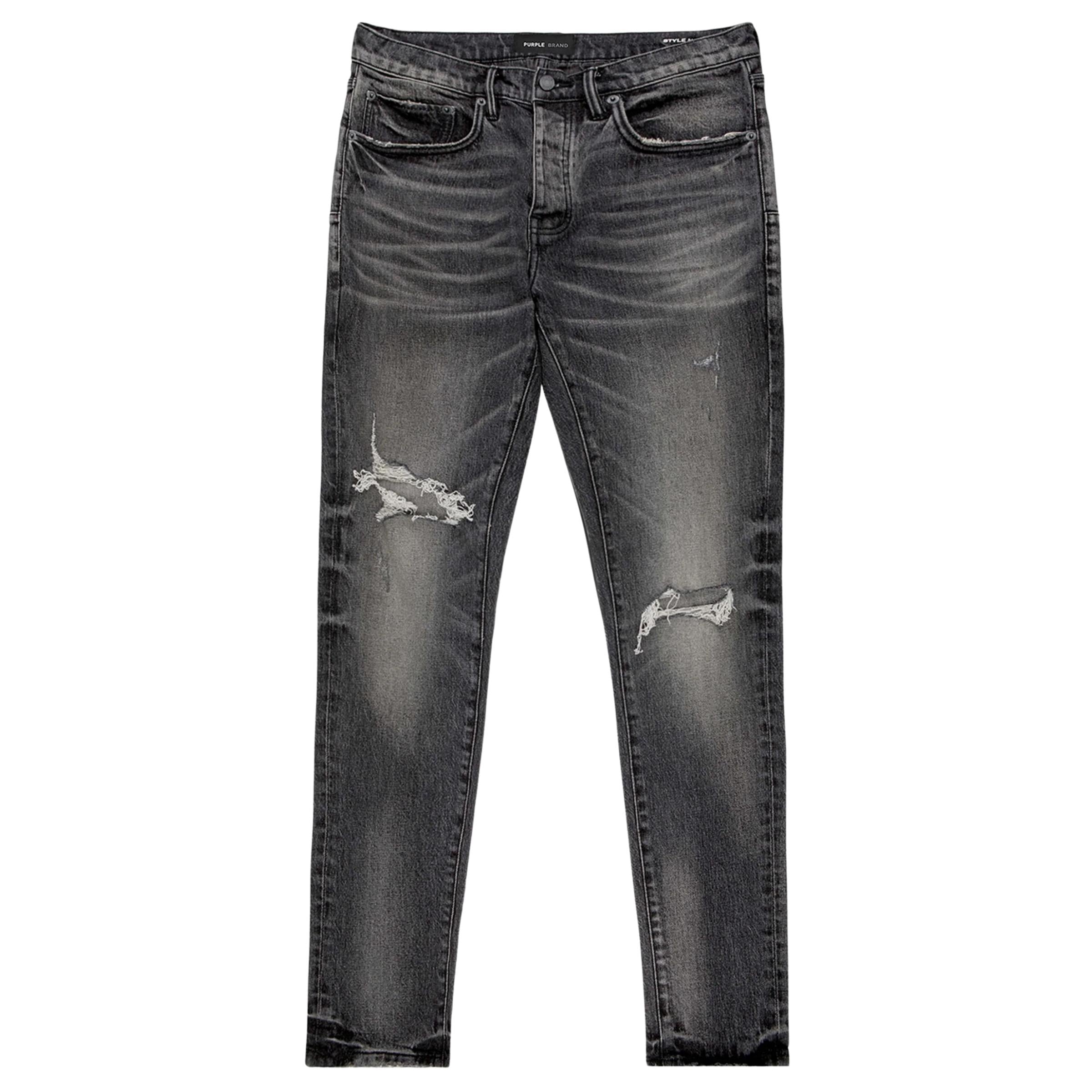 Purple Jeans Knee Rip Black