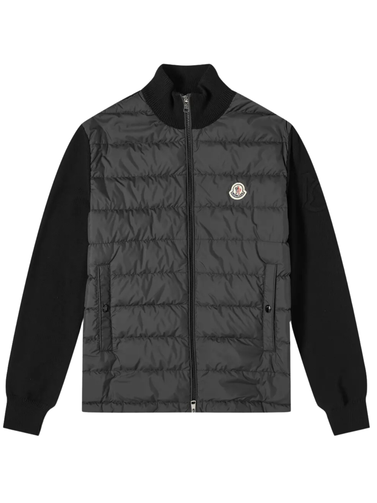 Moncler Cardigan Padded Logo Black
