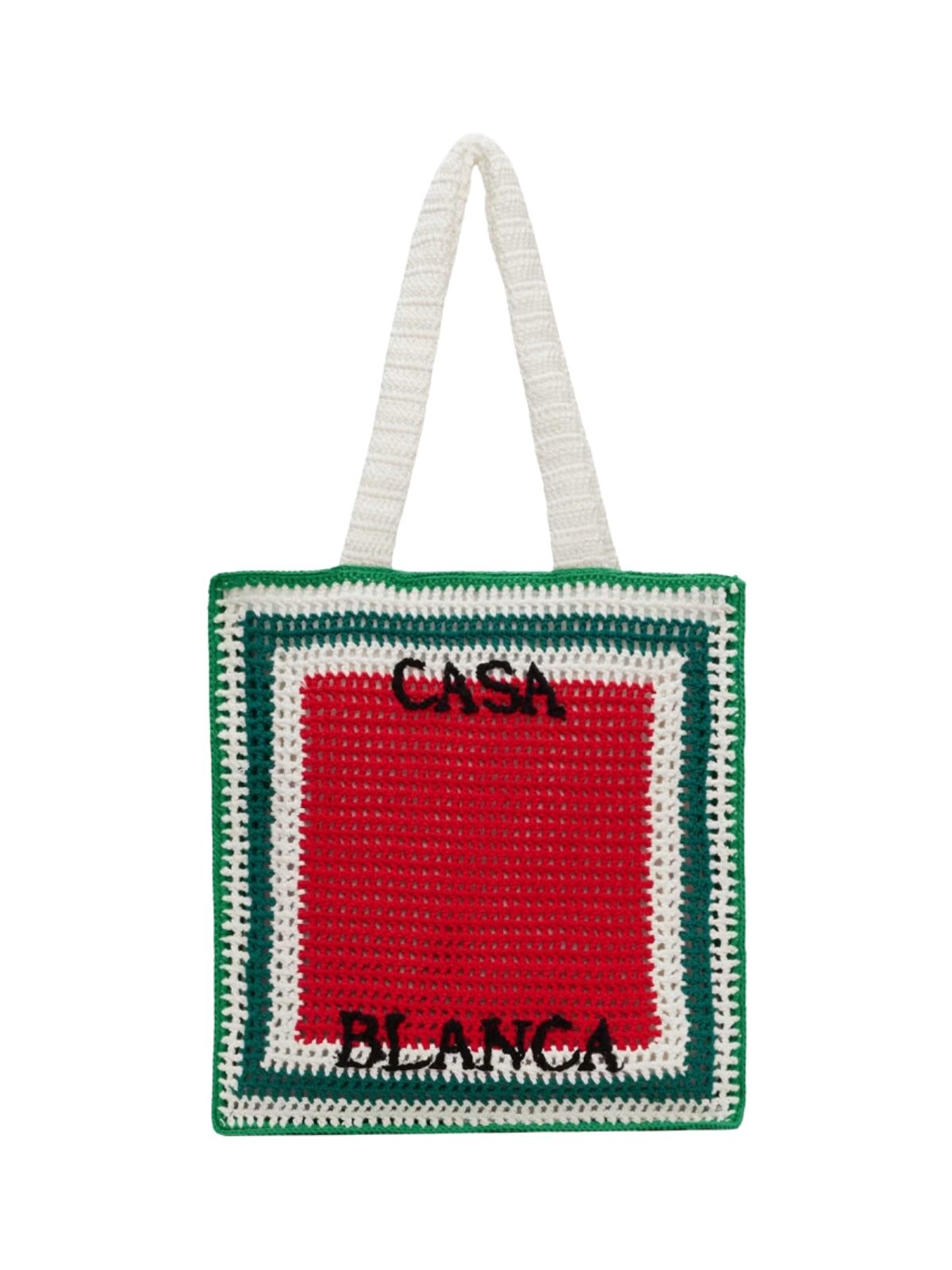 Casablanca Bag Tote Crochet Knit Redwhitegreen