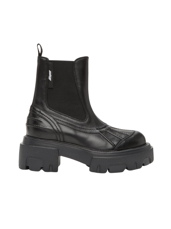 Msgm Boots Ladies Ridged Elastic Black