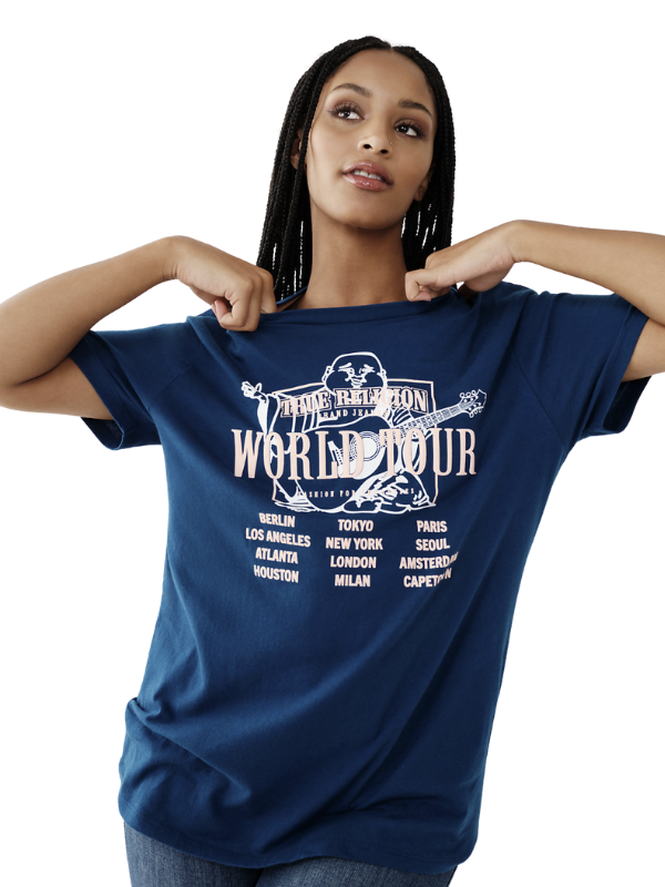 True Religion T-Shirt World Tour Blue