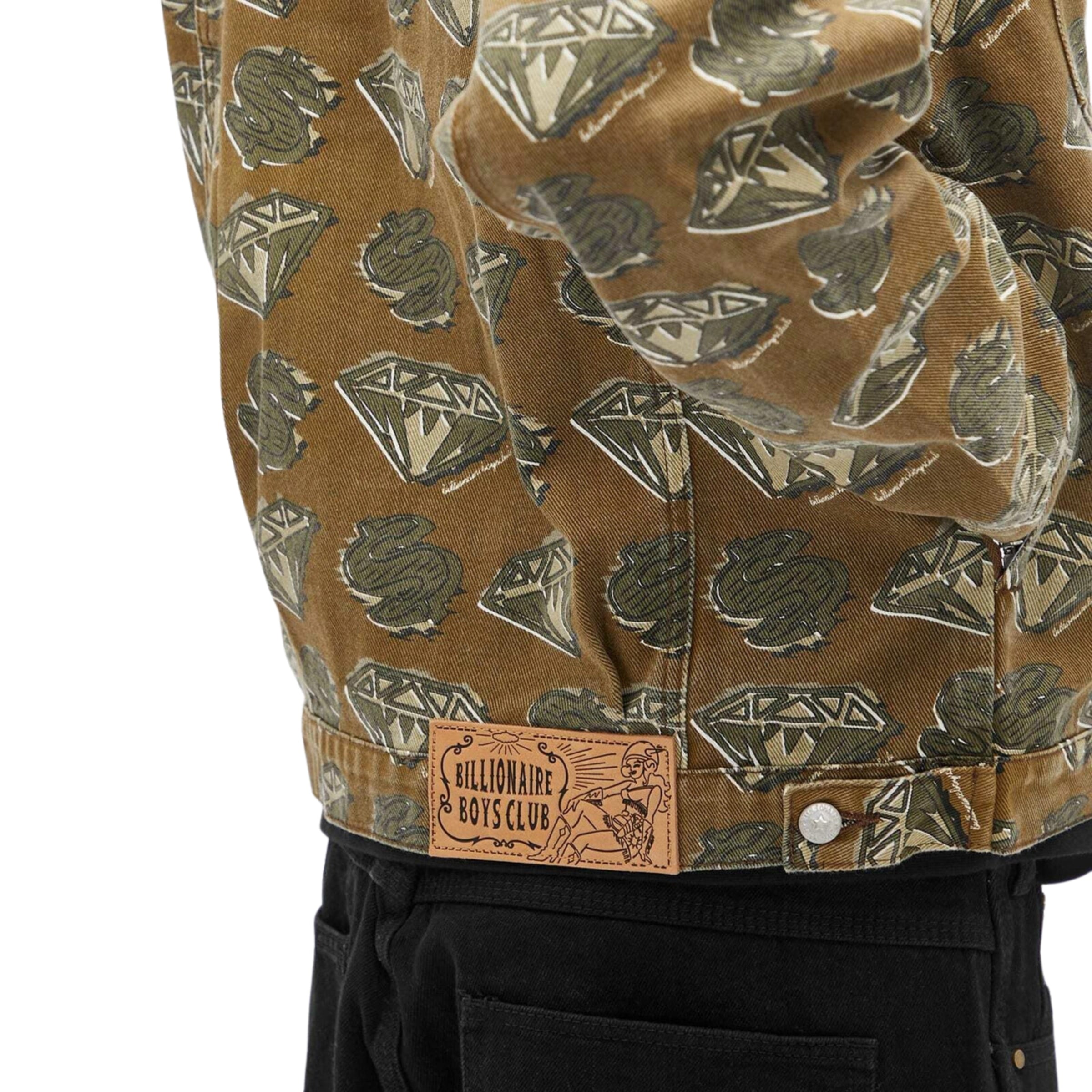 Billionaire Boys Club Jacket Diamonds & Dollars Logo Khaki