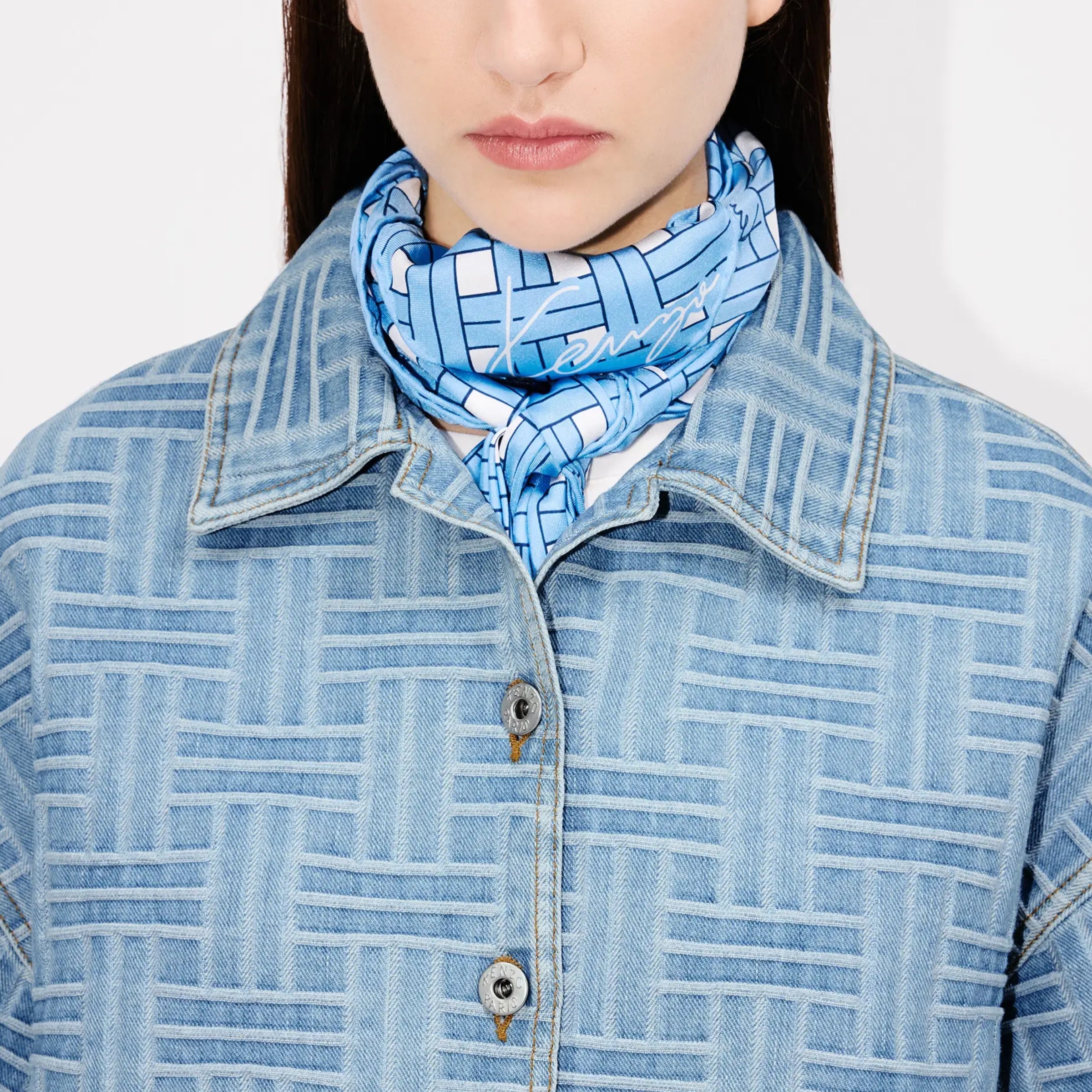 Kenzo Shirt Weave Denim Blue
