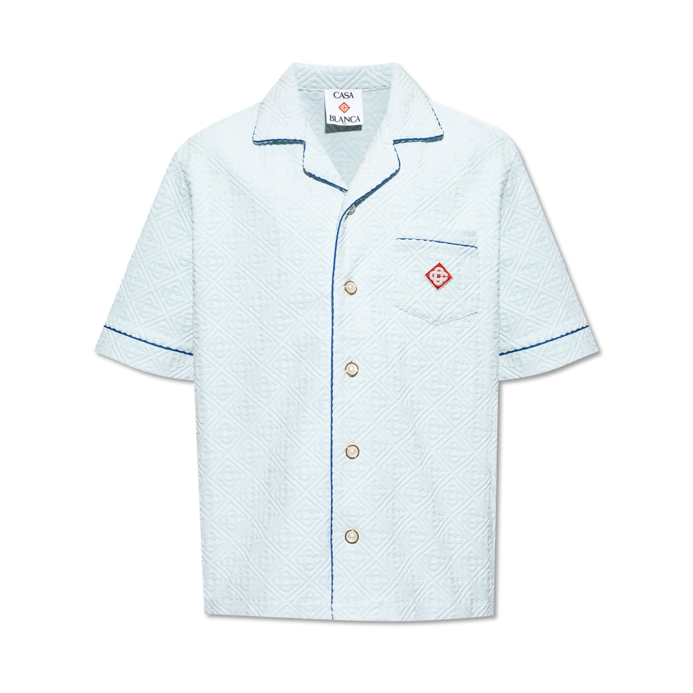 Casablanca Shirt Unisex Open Collar Light Blue