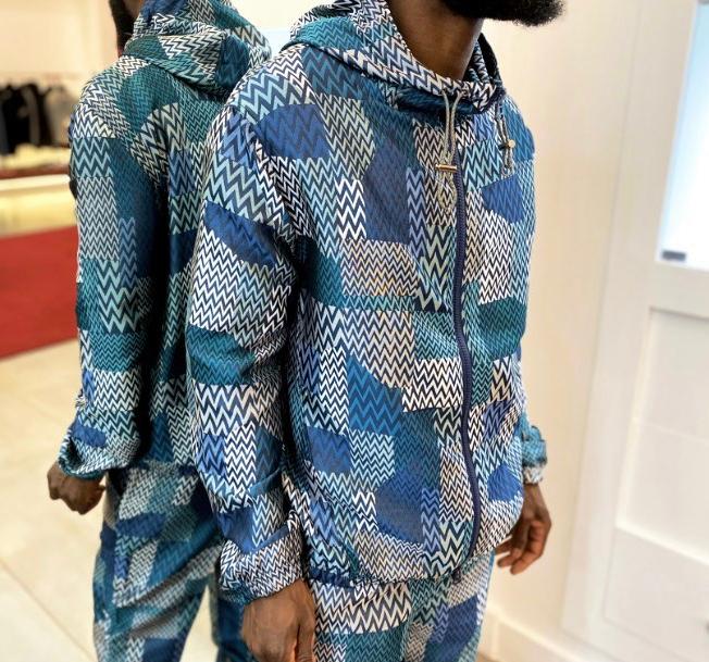 Missoni Jacket Anorak Pattern Blue