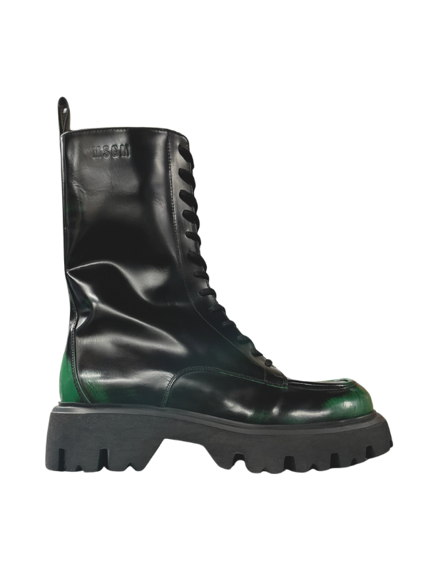 Msgm Boots Scarpa Uomo Black-Green