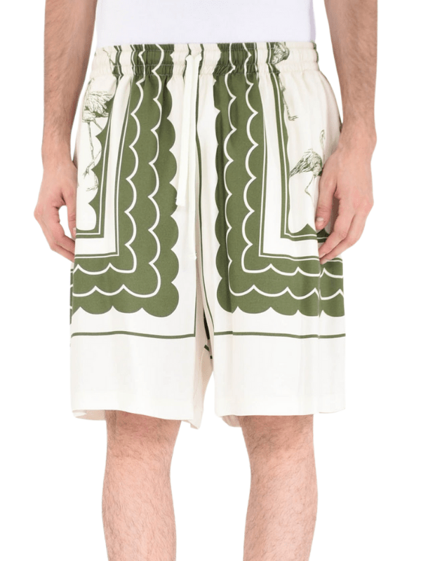 Ih Nom Uh Nit Shorts Scarf Printed Woven White-Green