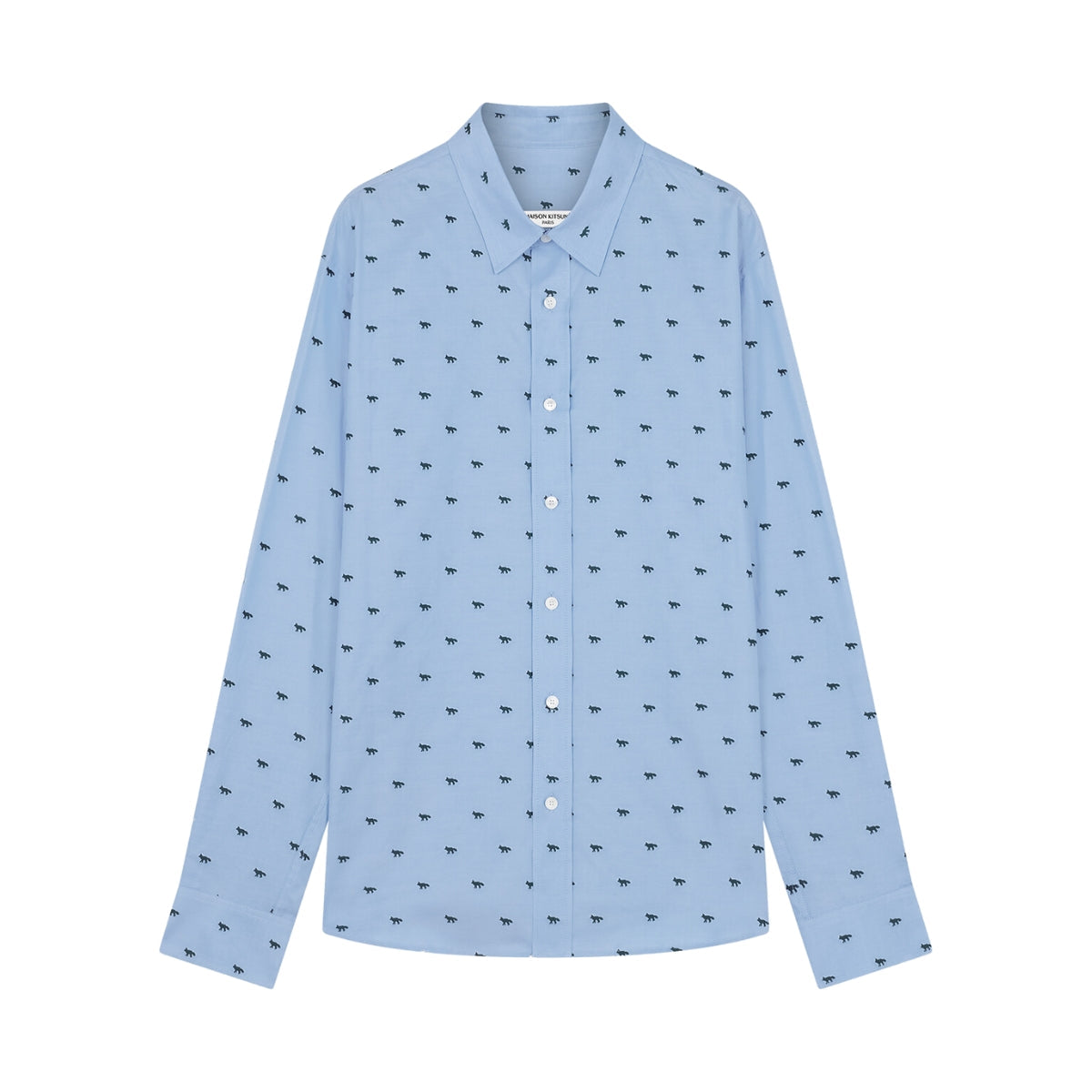 Maison Kitsune Shirt Profile Fox Light Blue-Green