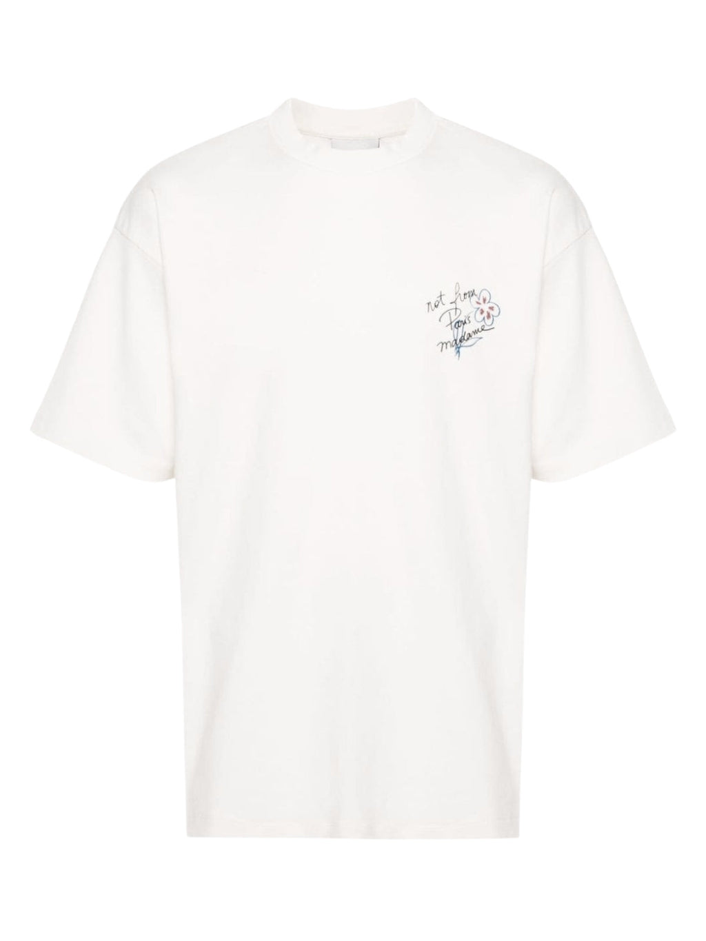 Drole De Monsieur T-Shirt Slogan Print Cream