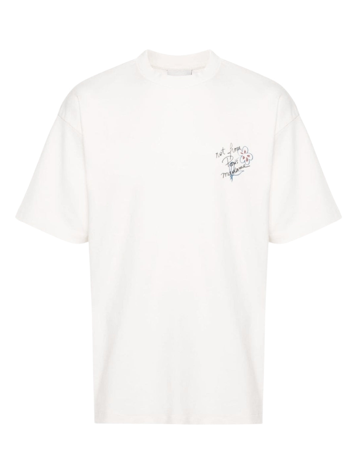 Drole De Monsieur T-Shirt Slogan Print Cream