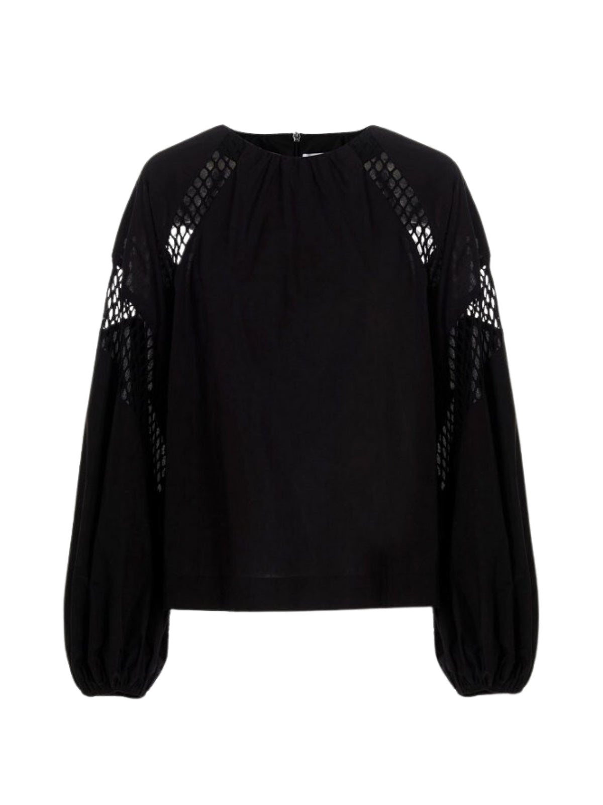 Msgm Blouse Ladies Pattern Sleeve Black