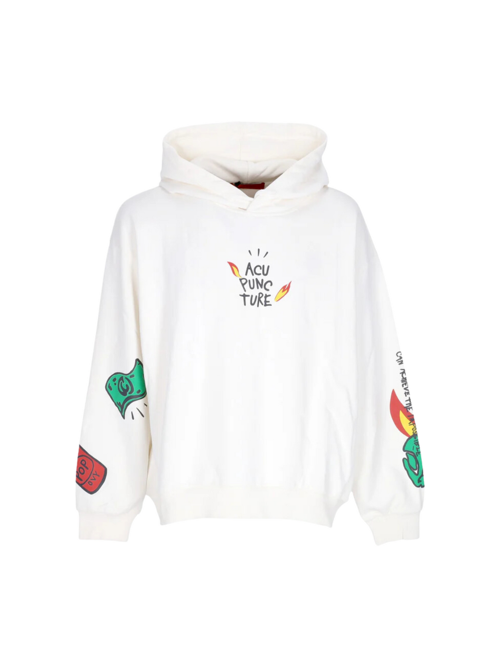 Acupuncture Hoodie Flamed Logo White