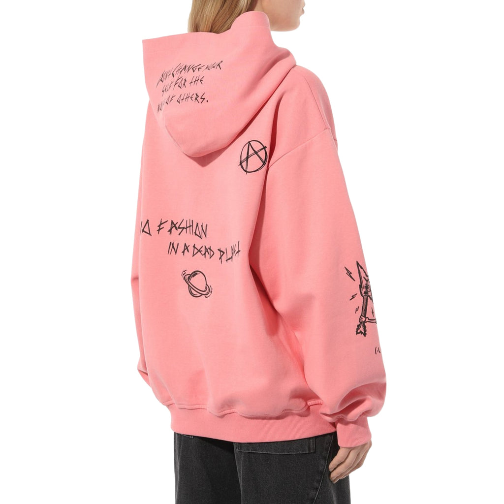 Acupuncture Hoodie Dancing Skull Pink