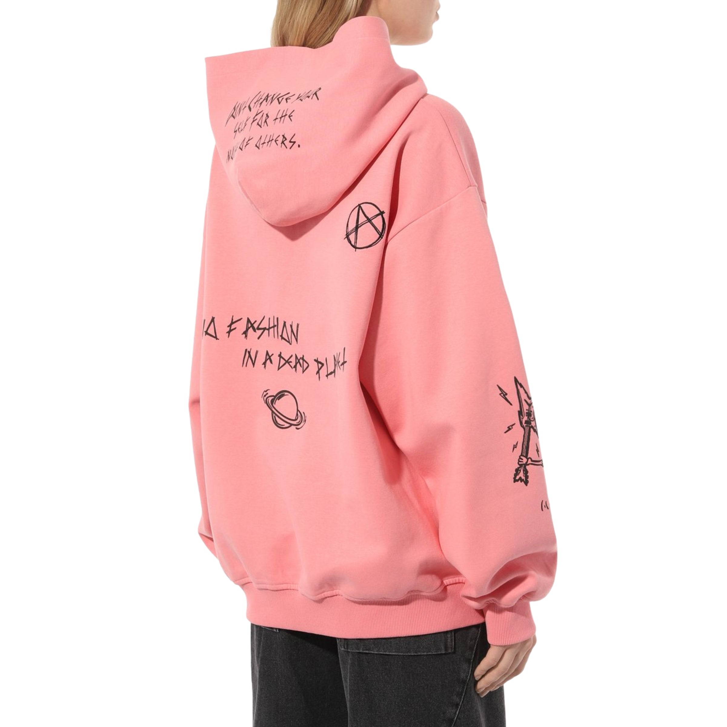 Acupuncture Hoodie Dancing Skull Pink