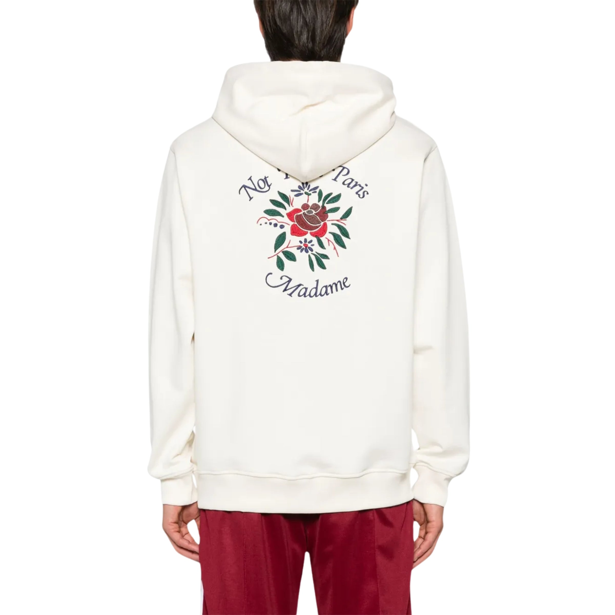 Drole De Monsieur Hoodie Fleurs Slogan Cream