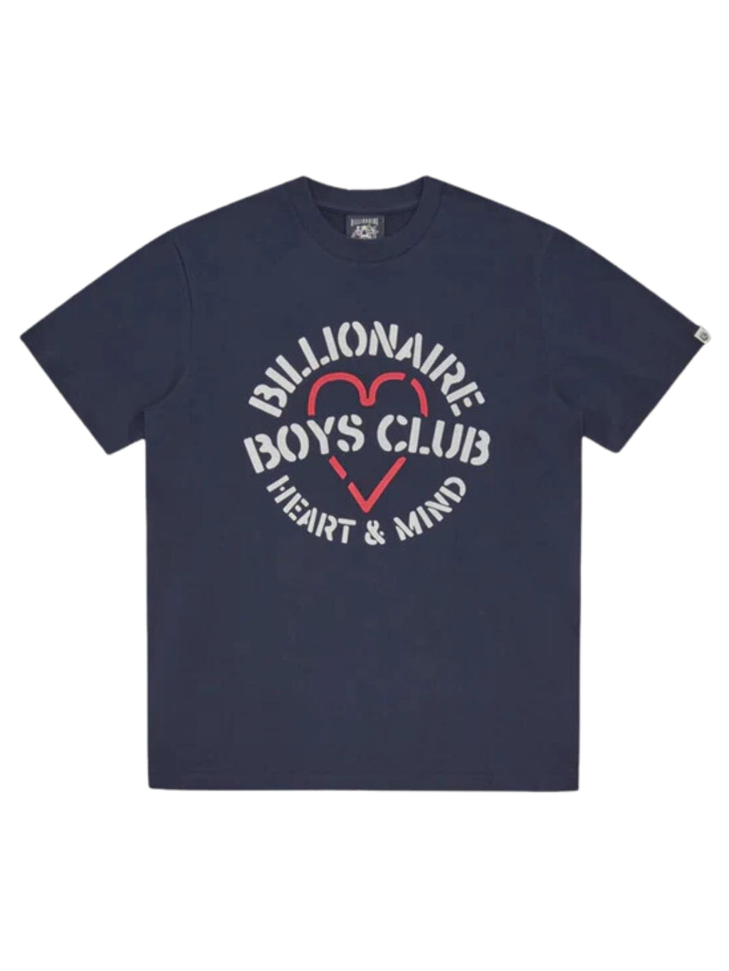 Billionaire Boys Club T-Shirt Heart & Mind Stencil Logo Navy