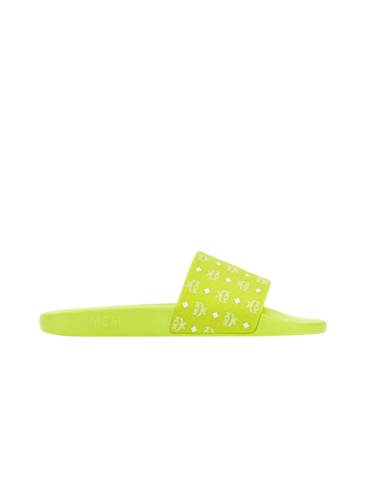 Mcm Slide Ladies Allover Logo Print Lime