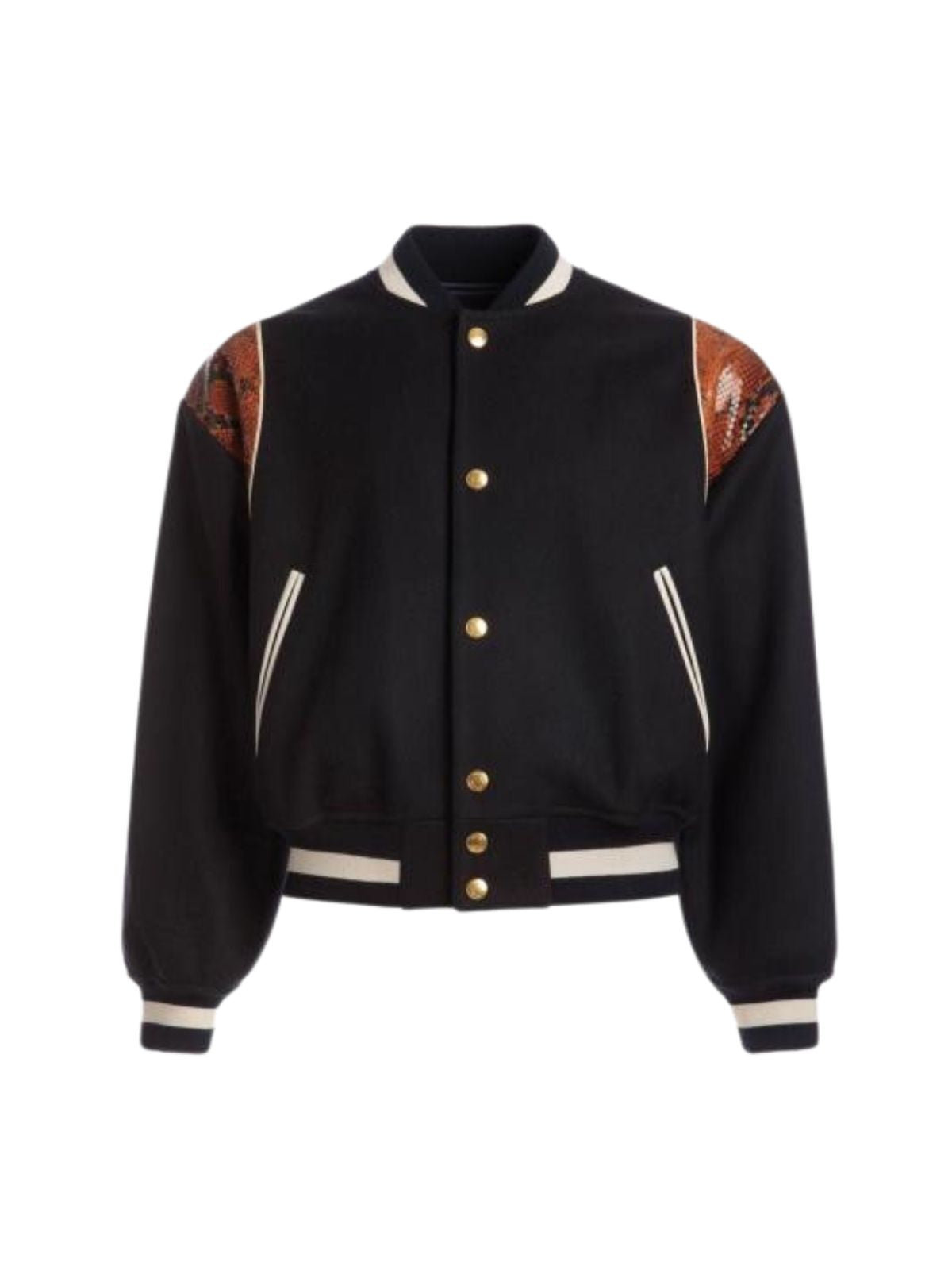 Bally Jacket Varsity Button Down White-Navy