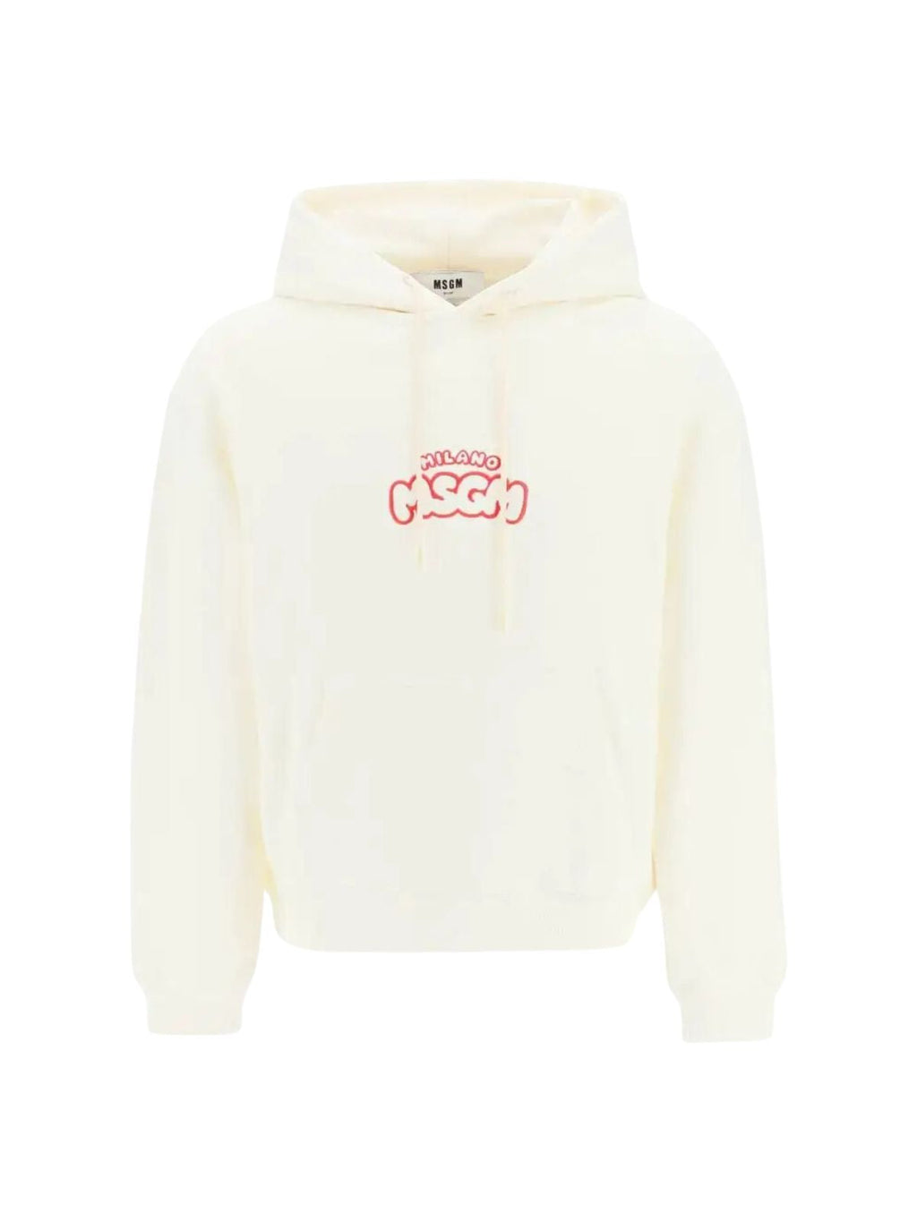 Msgm Hoodie Felpa Logo Milano Red-Off White