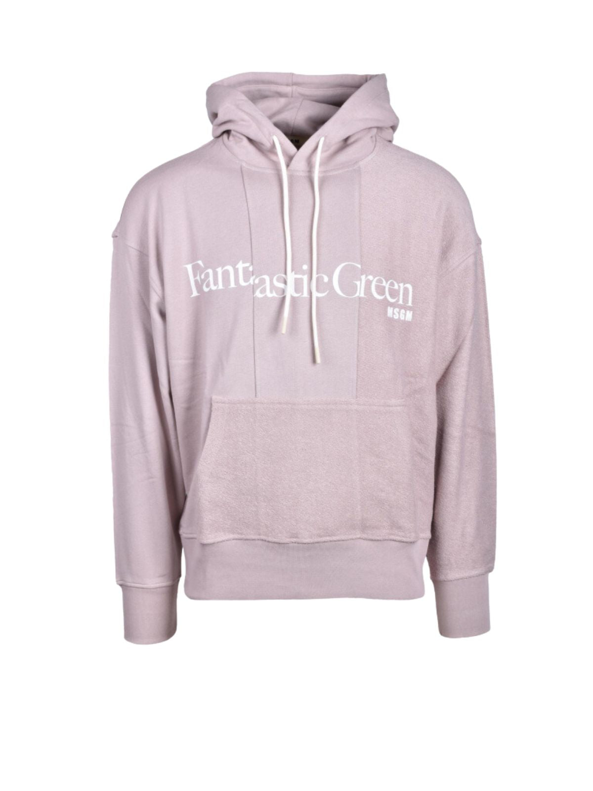 Msgm Hoodie Fantastic Green Dusty Pink