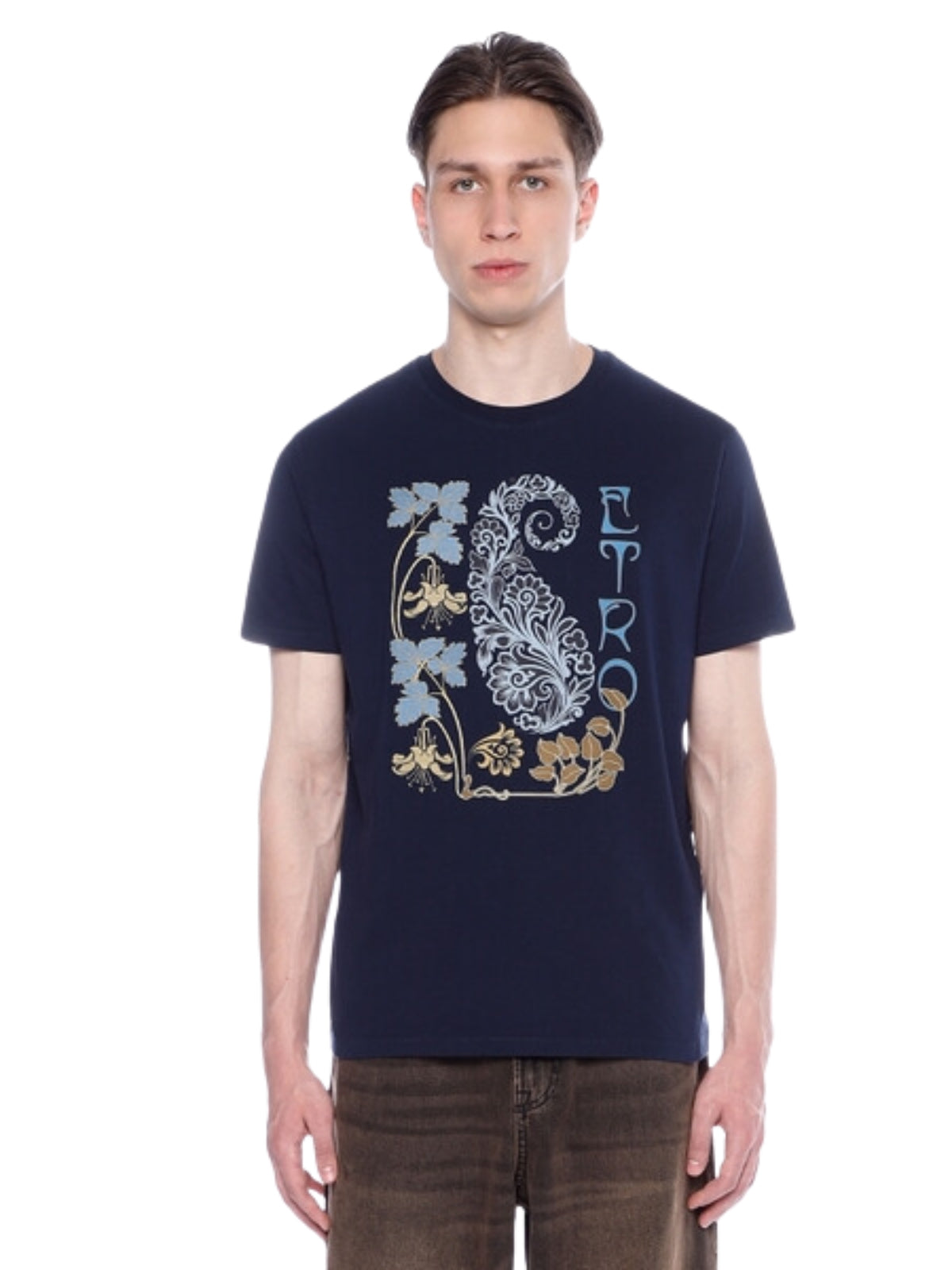 Etro T-Shirt Paisley Embroidered Logo Black