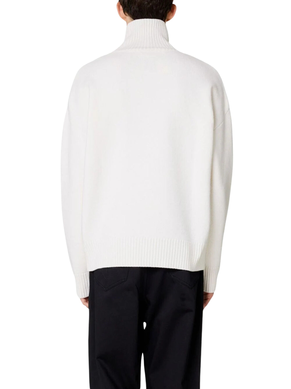 Ami Turtleneck De Coeur Logo White
