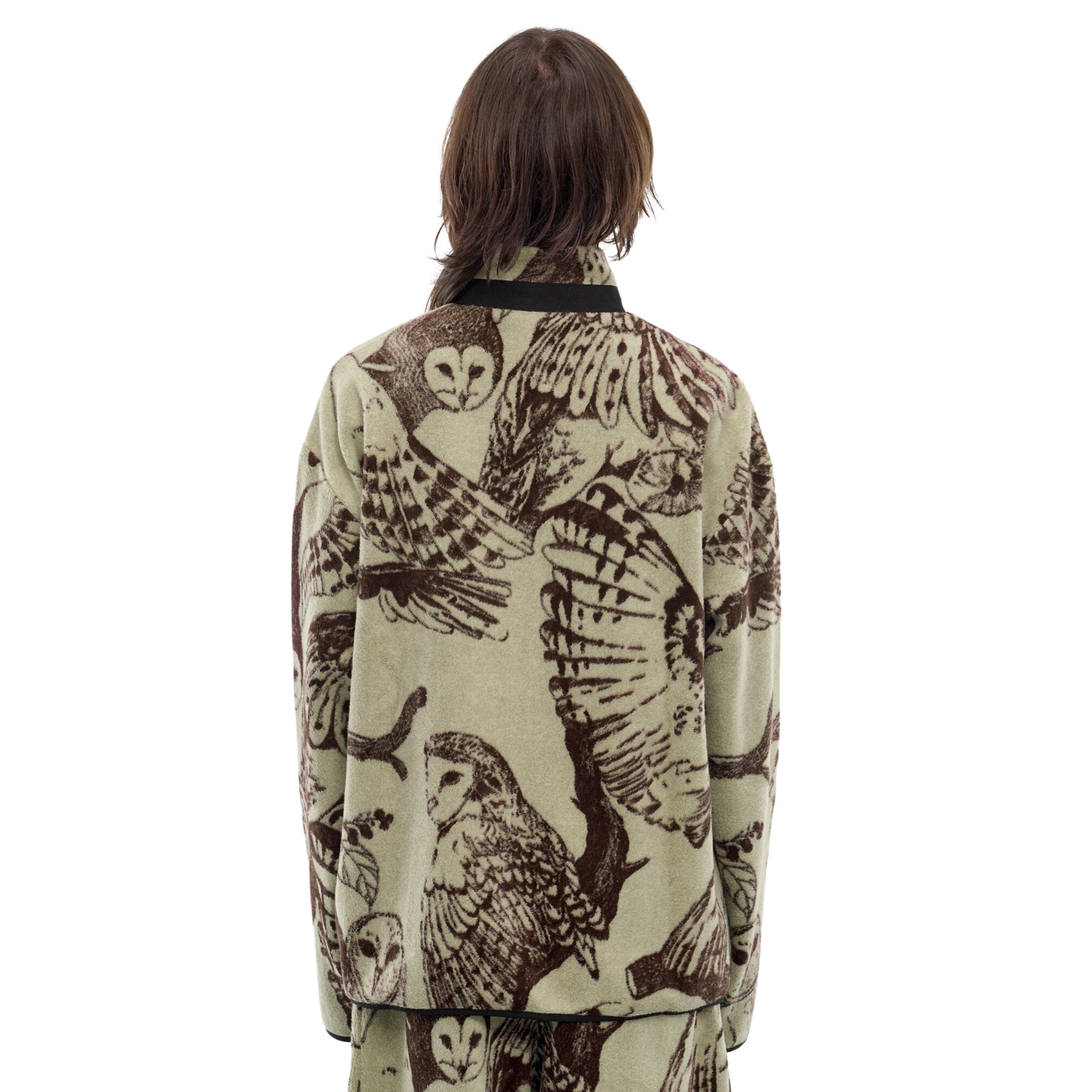 Jil Sander Jacket Allover Owl Print Khaki-Brown
