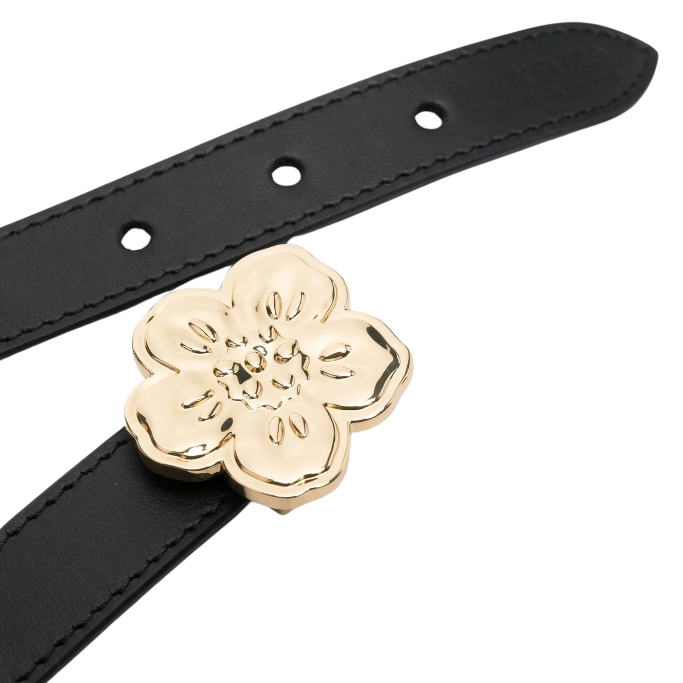 Kenzo Belt Flower Buckle Gold-Black