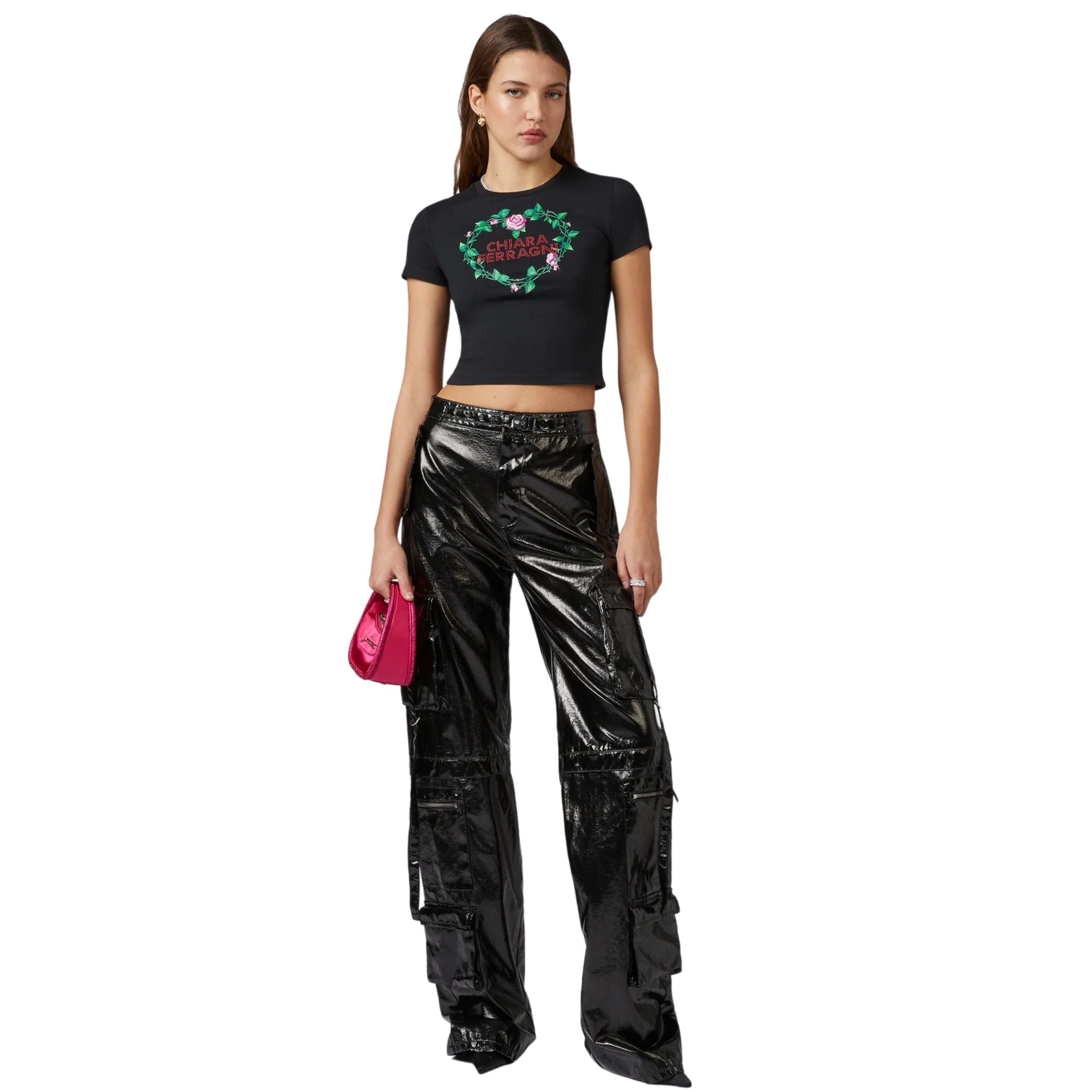 Chiara Ferragni T-Shirt Rose Logo Black