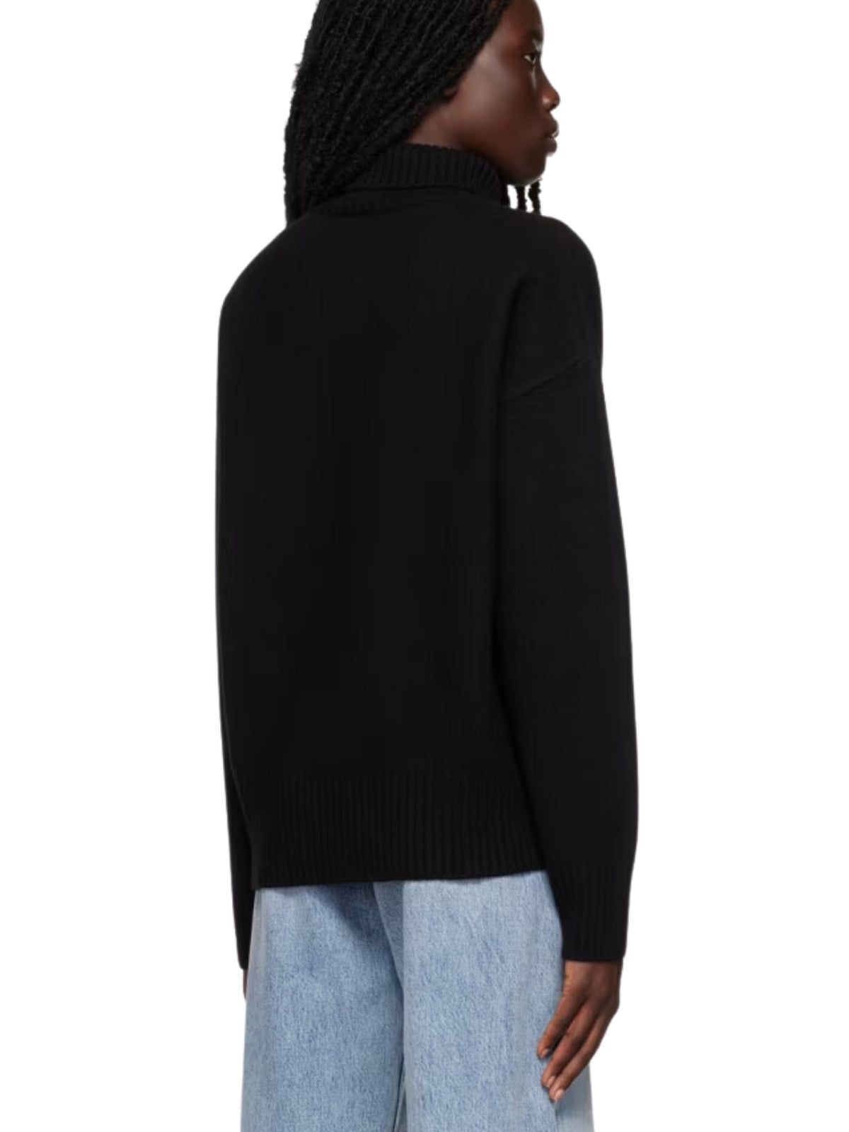 Ami Turtleneck De Coeur Logo Black