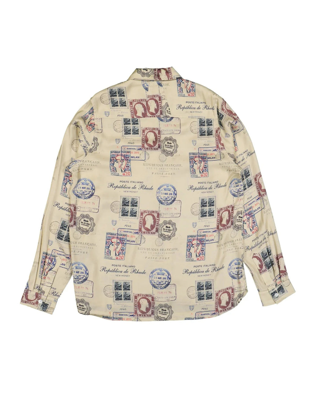 Rhude Shirt Passport Stamp Beige