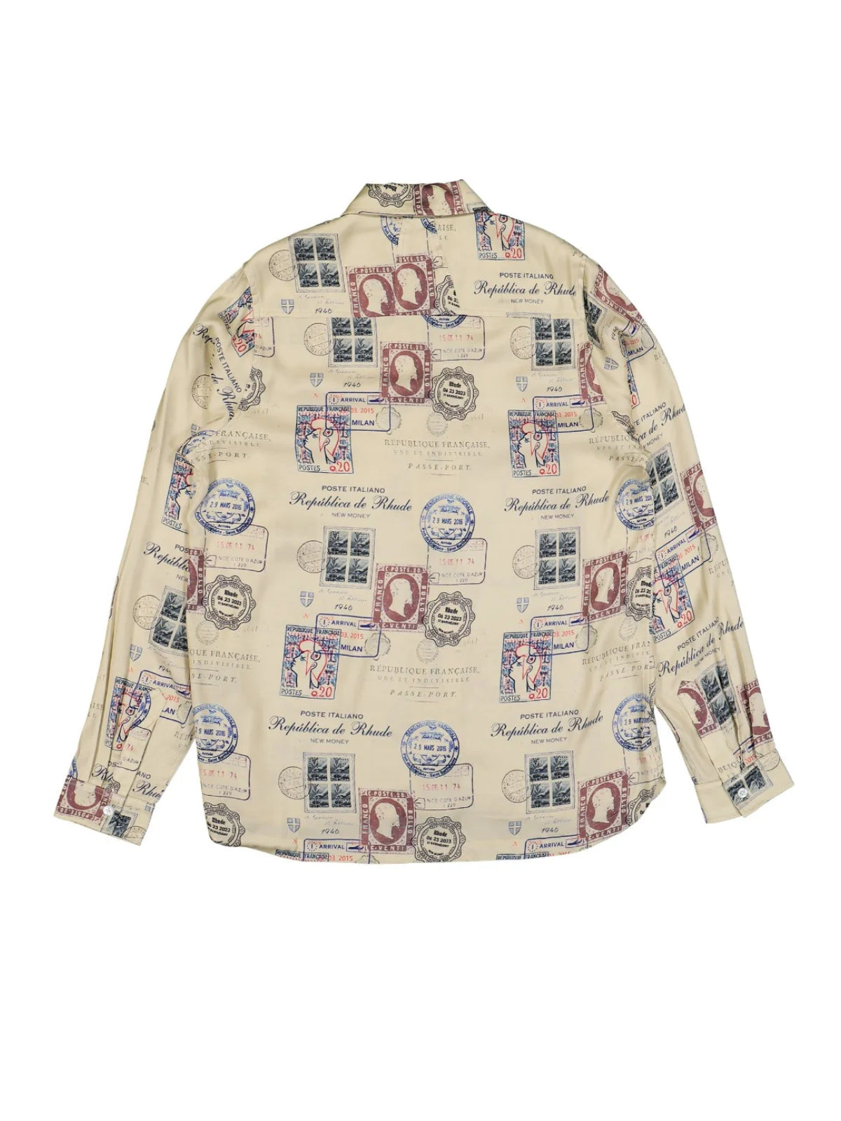 Rhude Shirt Passport Stamp Beige