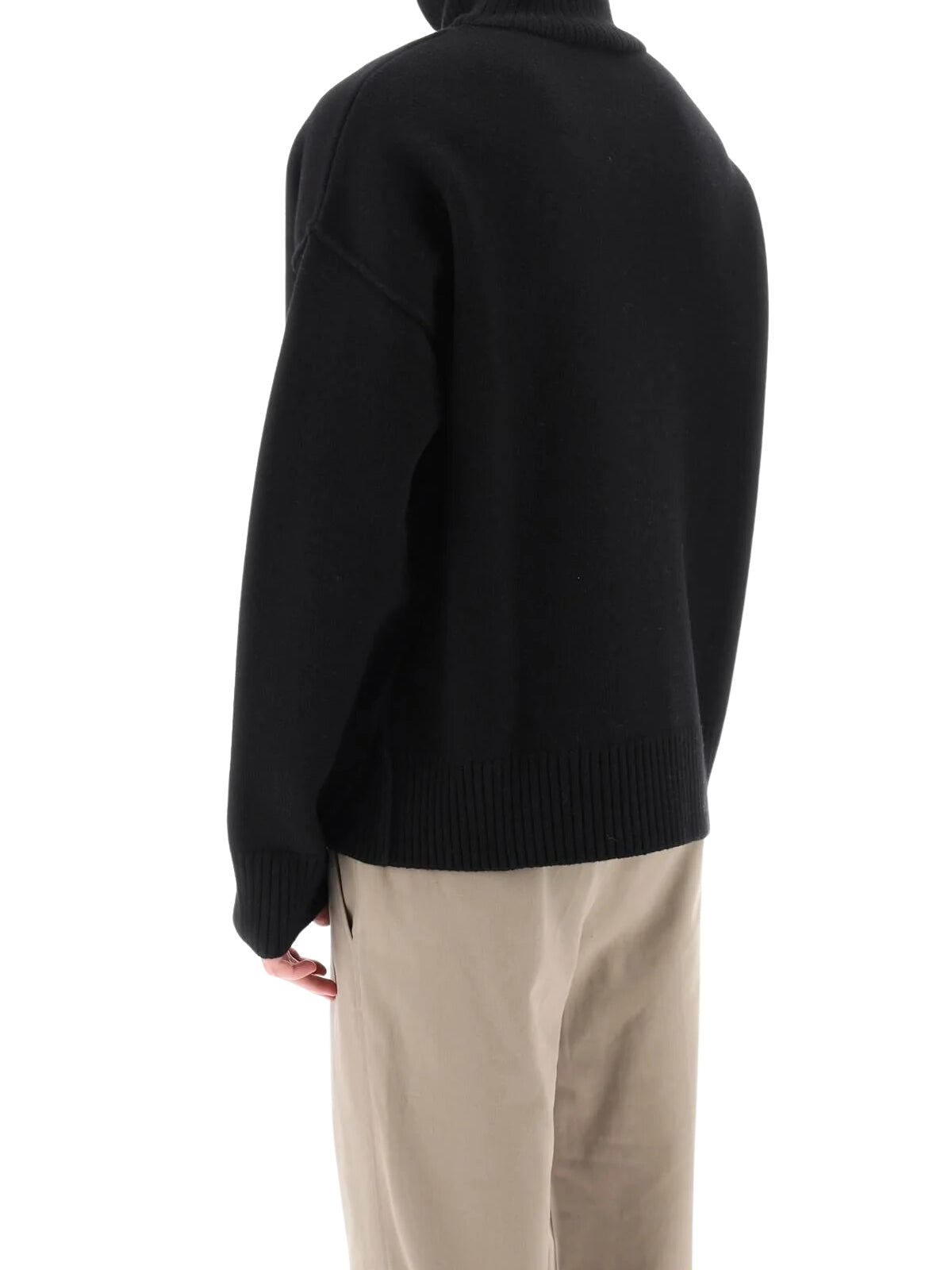 Ami Sweater Polo Neck Logo Red-Black