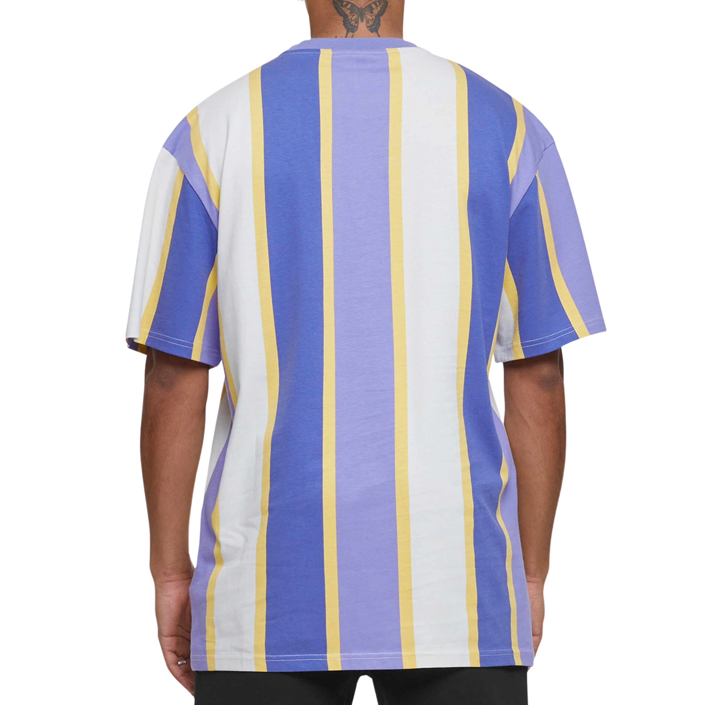 Karl; Kani T-Shirt Small Sign Stripe Lilac-Ivory-Off-White