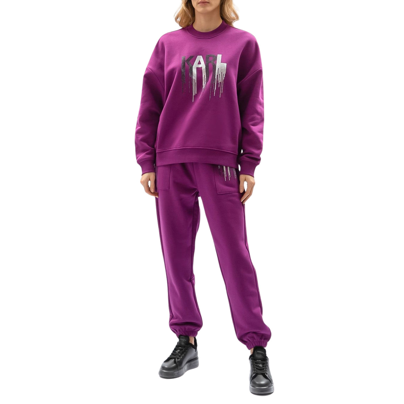 Karl Lagerfeld Track Pants Logo Purple