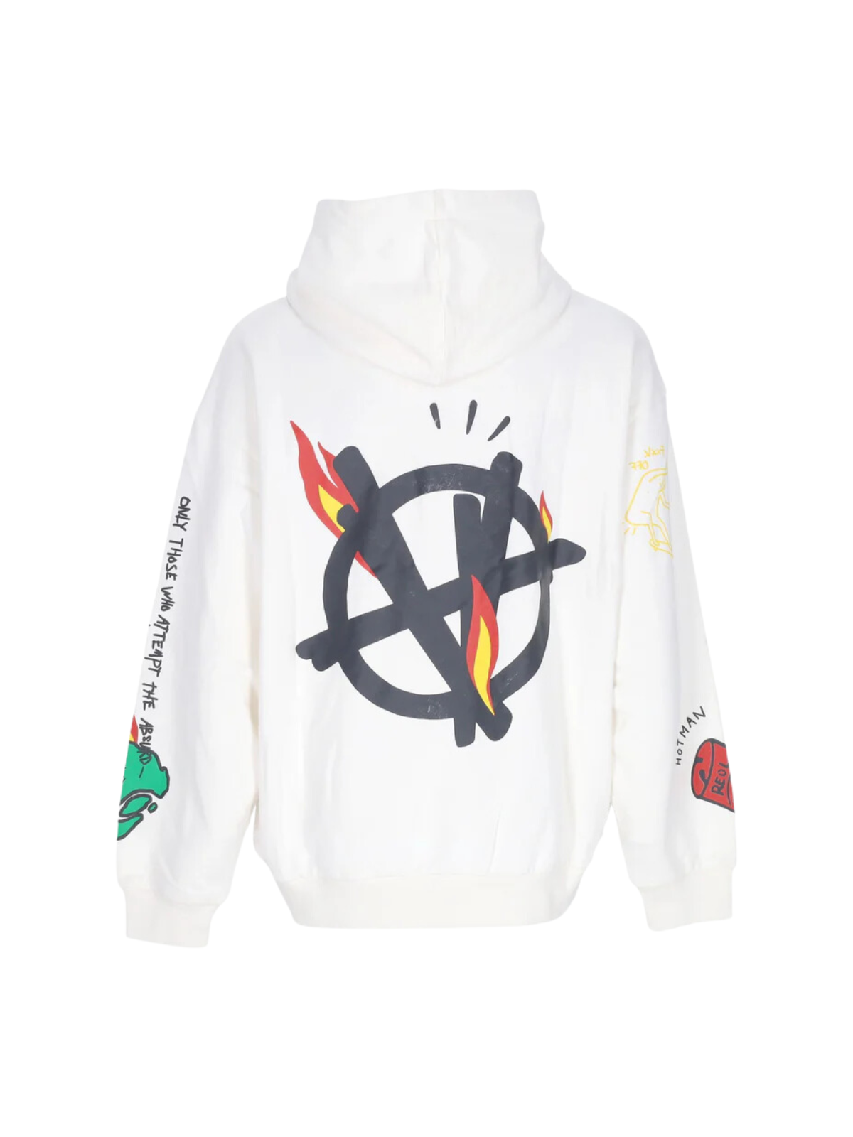 Acupuncture Hoodie Flamed Logo White