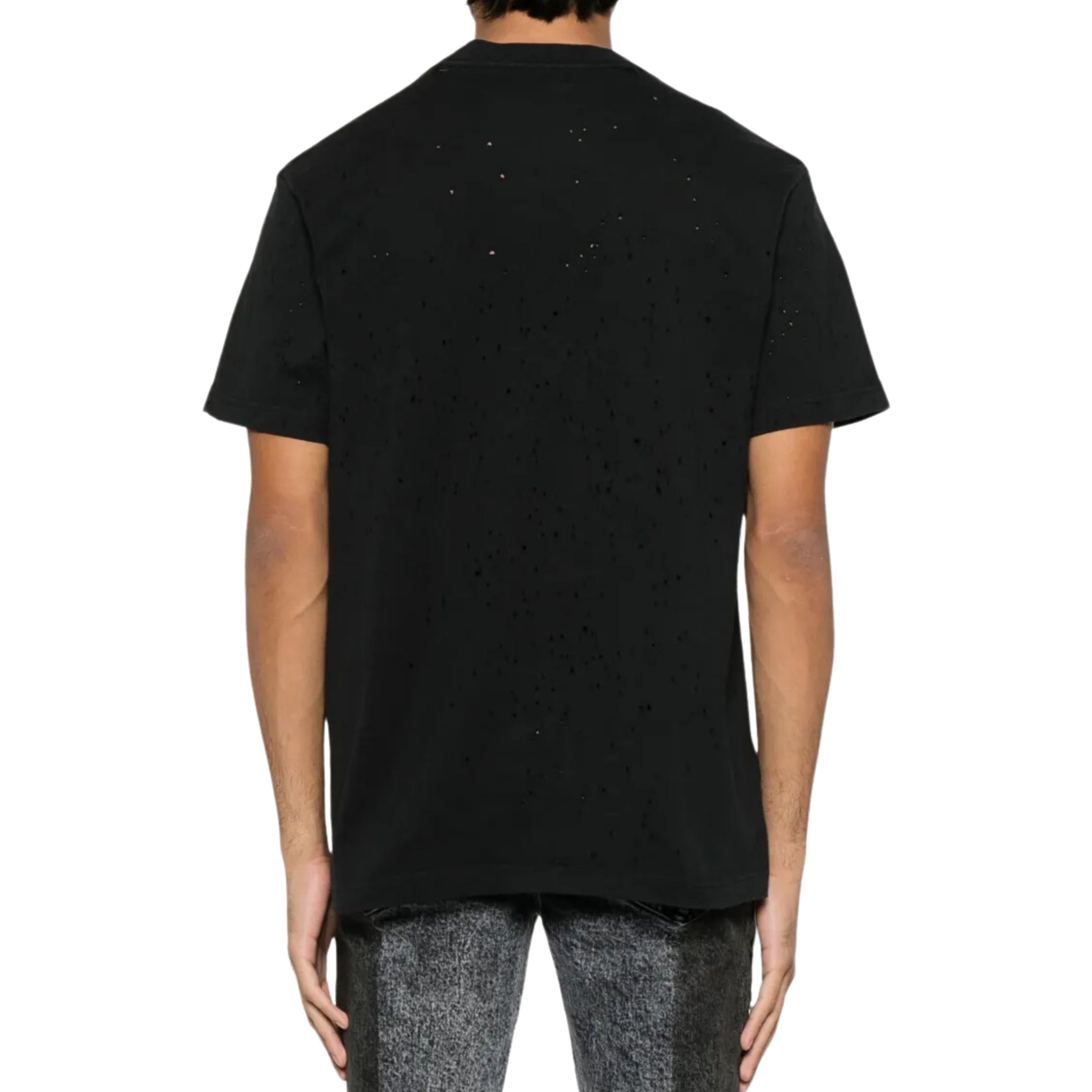 Purple T-Shirt Center Logo Black