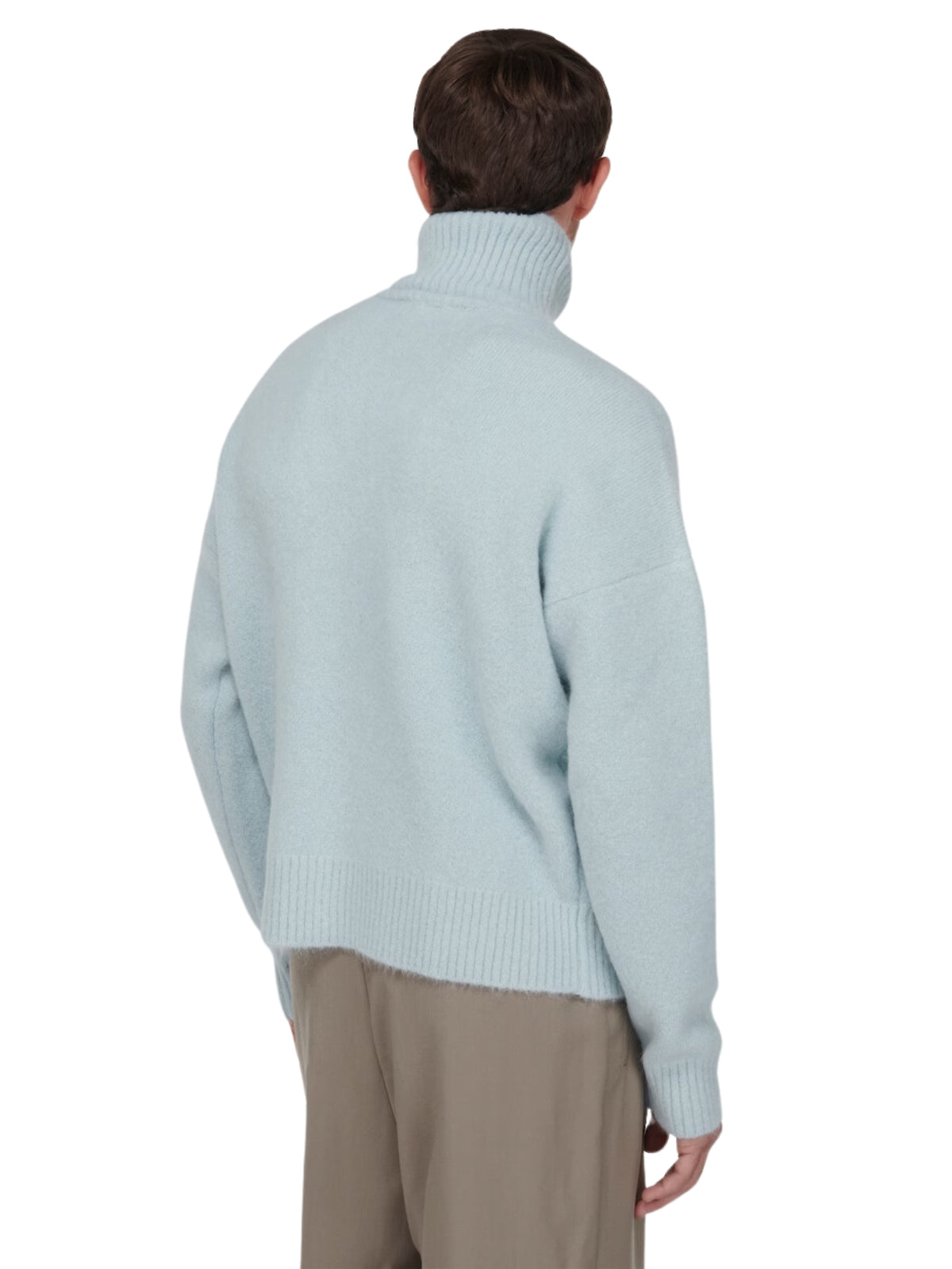Ami Turtleneck Logo Powder Blue