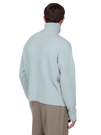 Ami Turtleneck Logo Powder Blue