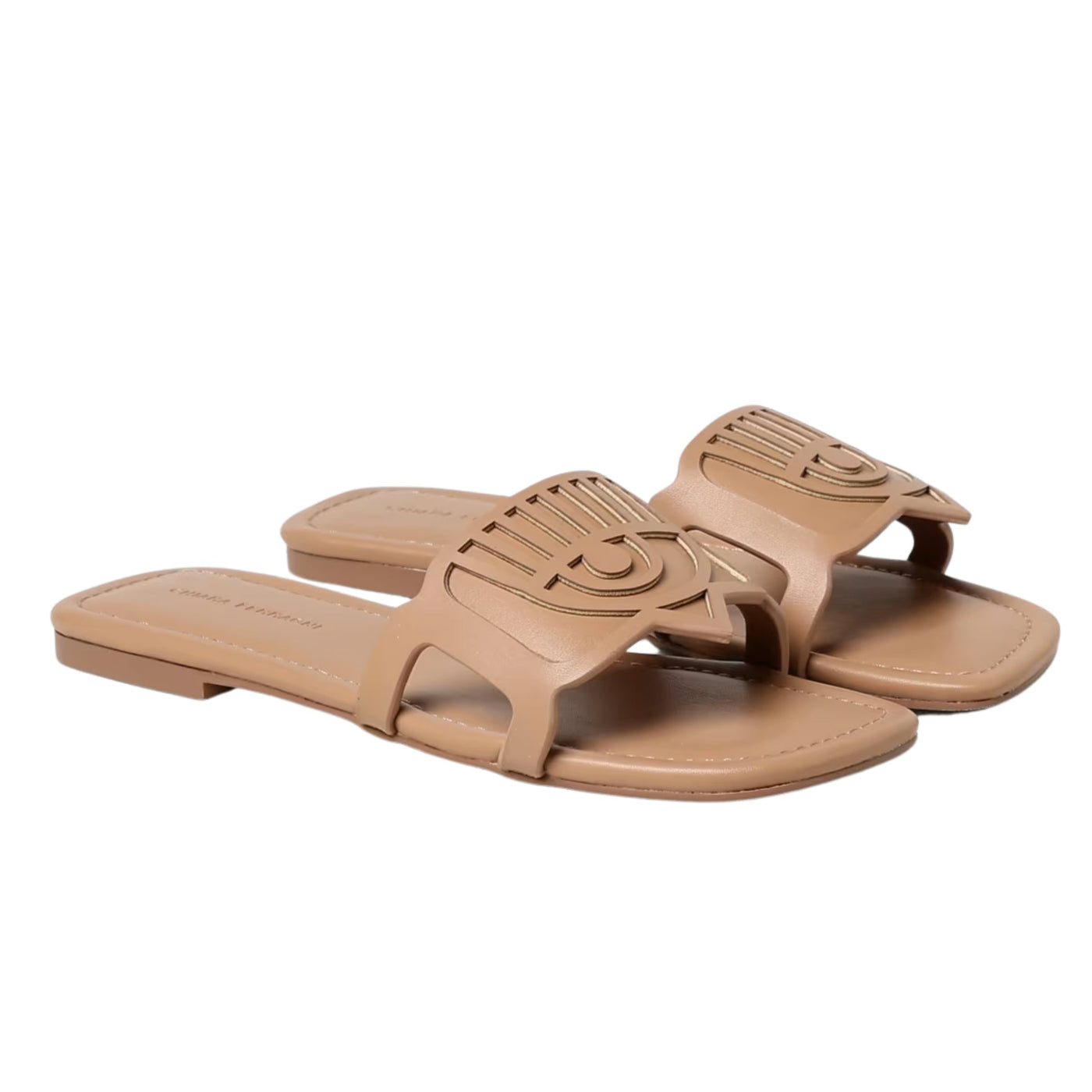 Chiara Feraggni Slide Flat Eyelike Brown
