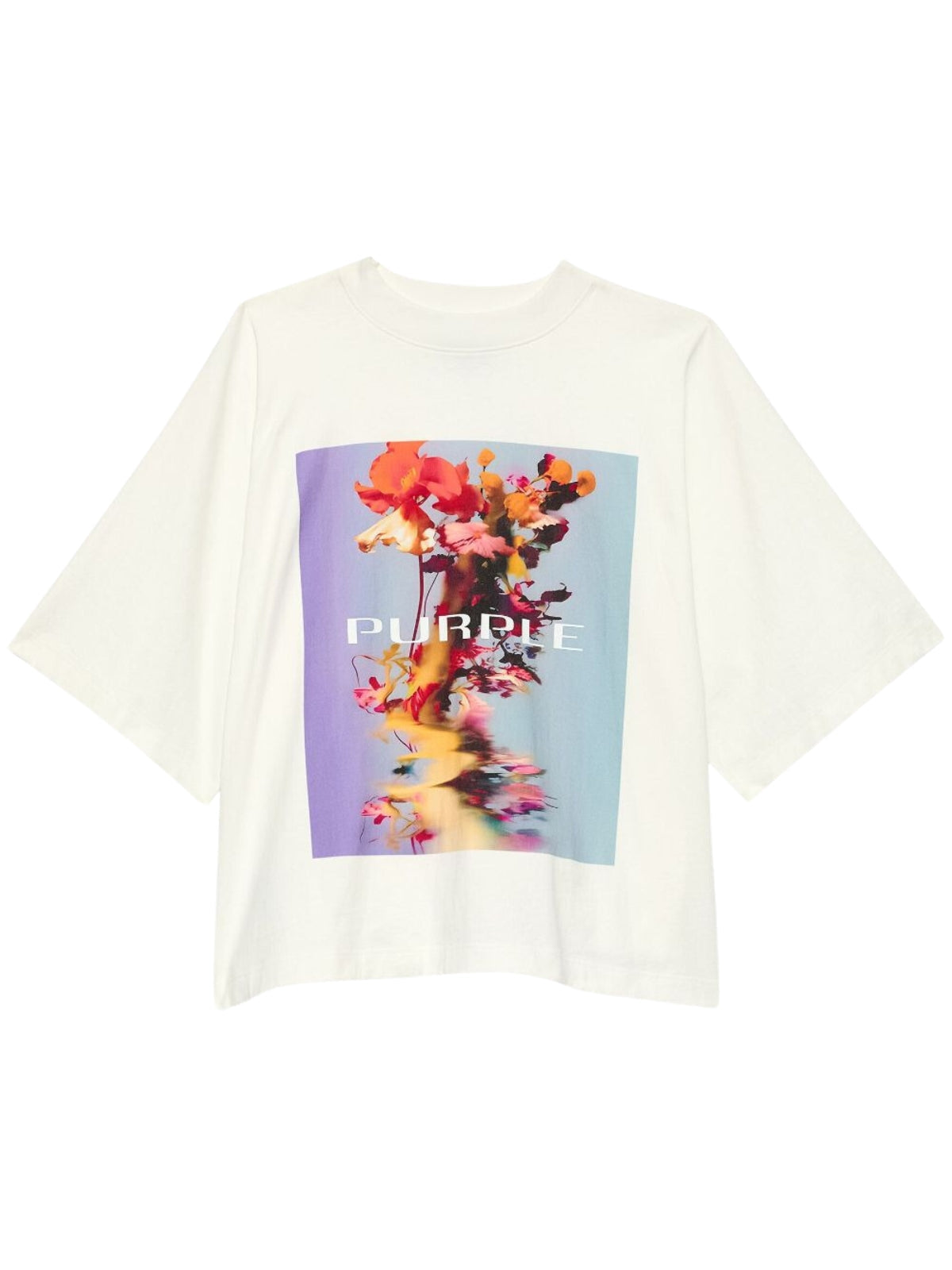 Purple T-Shirt Graphic Print Logo White