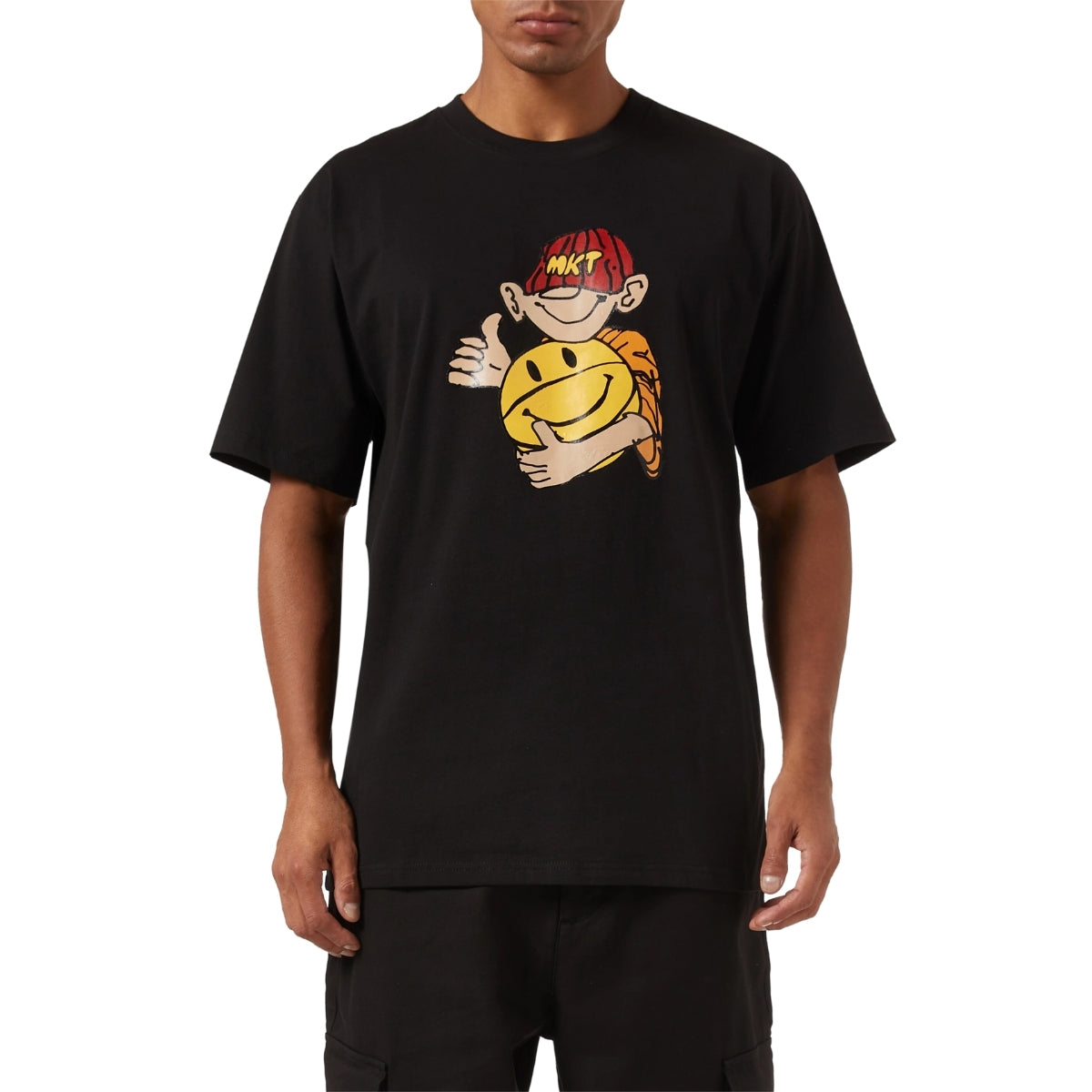 Market T-Shirt Smiley Friendly Game Black