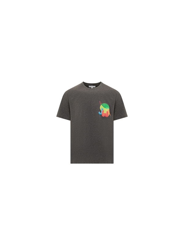Jw Anderson T-Shirt Lime Print Charcoal Melange