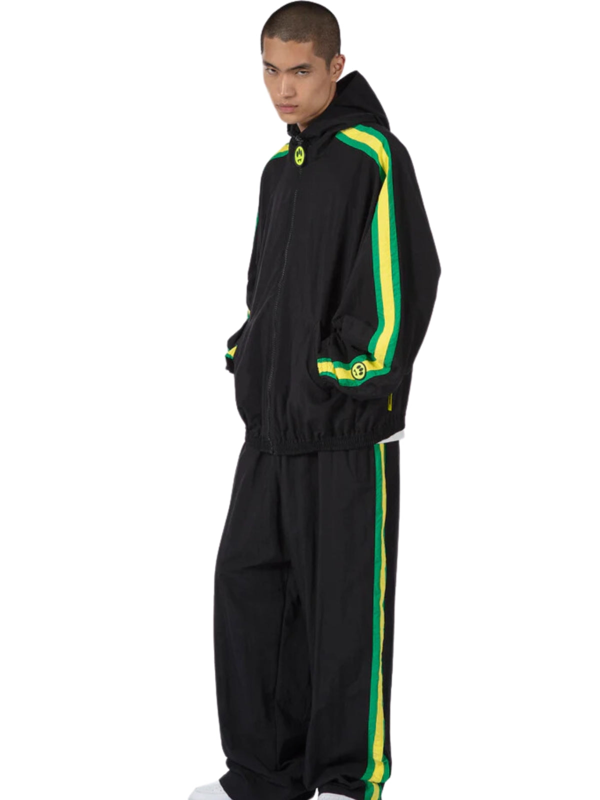 Barrow Jacket Stripes On Sleeve Black-Yellow-Green