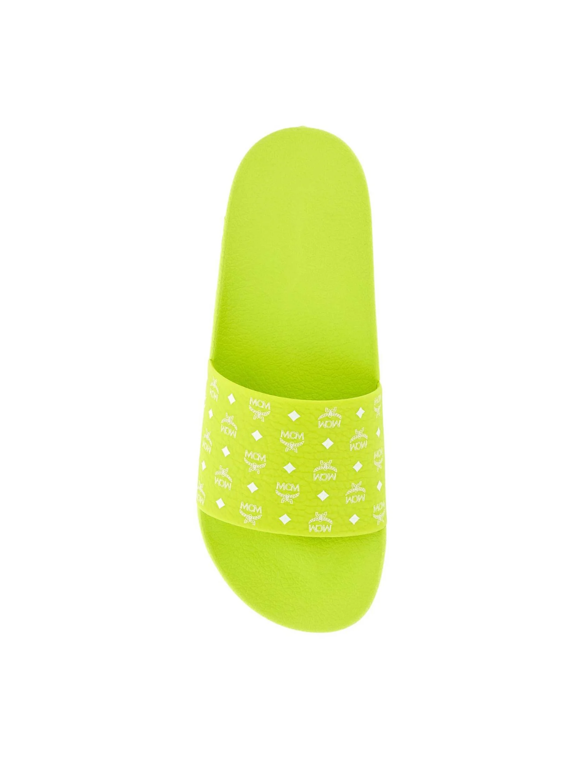 Mcm Slide Ladies Allover Logo Print Lime