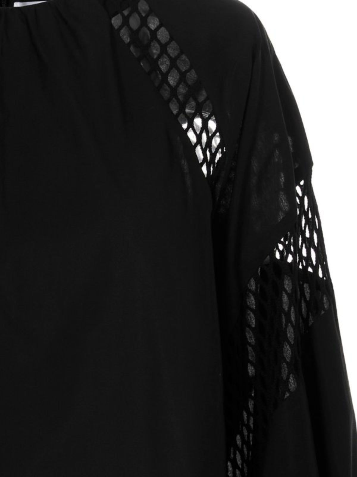 Msgm Blouse Ladies Pattern Sleeve Black