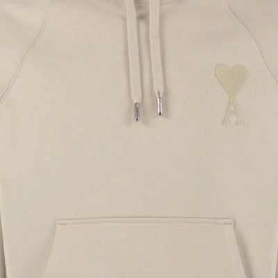 Ami Sweater Mono Logo Hoodie Beige