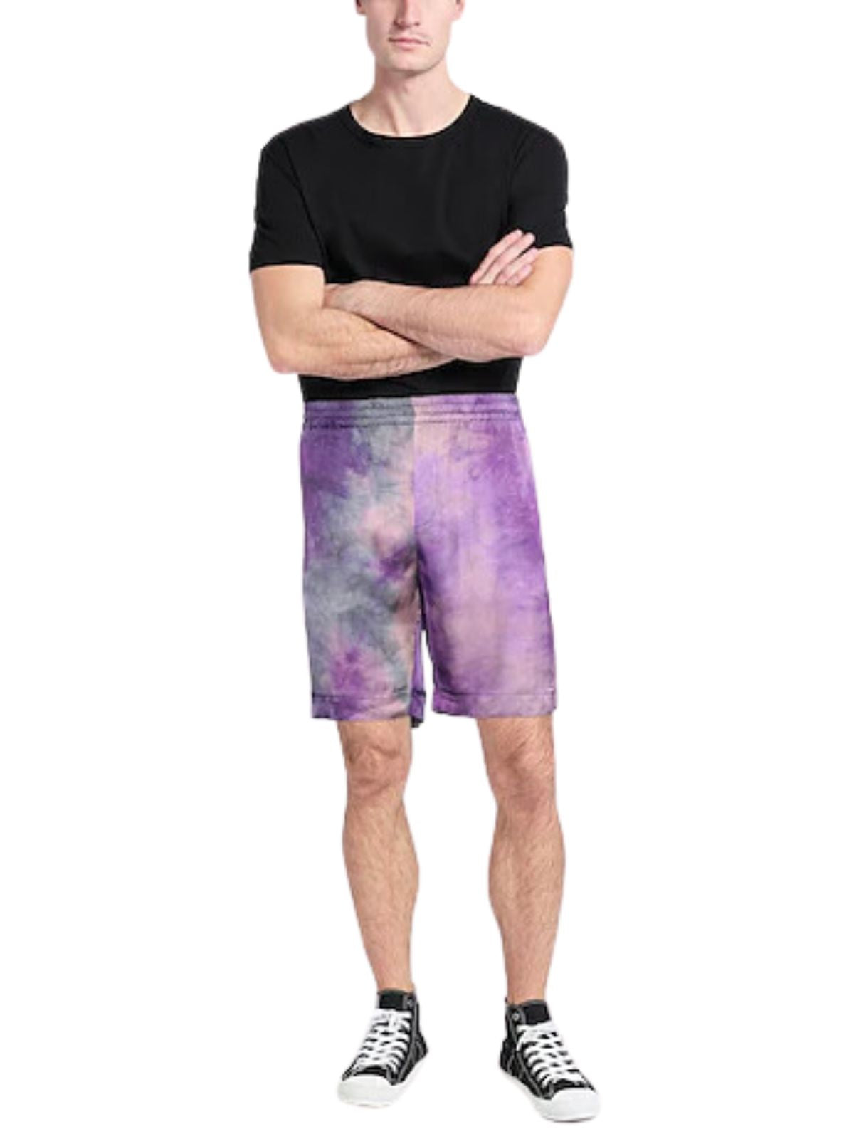 Msgm Shorts Bermuda Tie Dye Purple