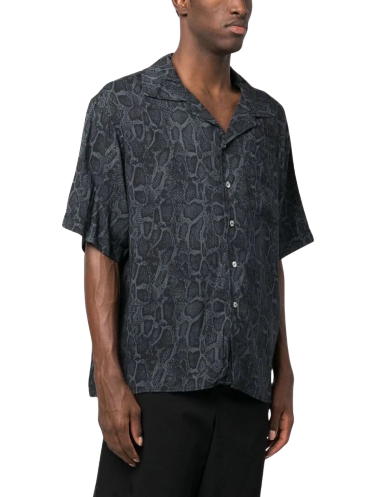 Rhude Shirt Rayon Snake Black