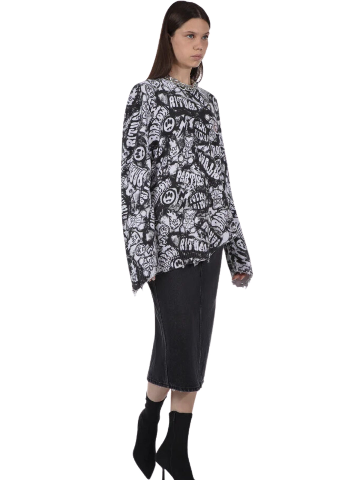 Barrow Jacket Allover Print Logo Black-White